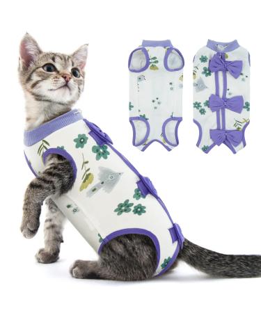Pumyporeity recovery suit cat cat body after op recreational suit shirt after castration of medical body west kitten bodysuit after the operation pajama for cats (purple m) m purple