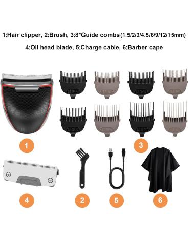 KEMEI Hair Clippers for Men Cordless Self Hair Cutters Electric Quick Cut Trimmer 8 Guide Combs(1.5-15mm) IPX7 Waterproof Rechargeable Up to 120 Min Usage KM-6036 - Buy Online on GoSupps.com