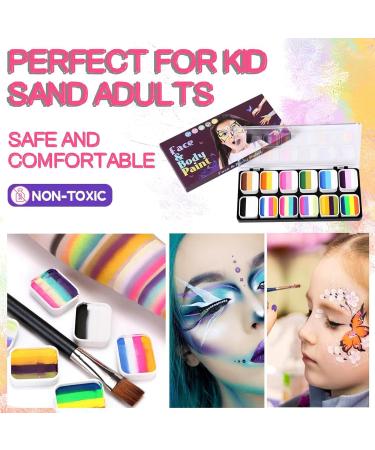  Veeteah Adult Face Paint Palette - Rainbow Palette - 12 Colors - Veeteah Washable Professional Body Art Palette - Buy Online on GoSupps.com
