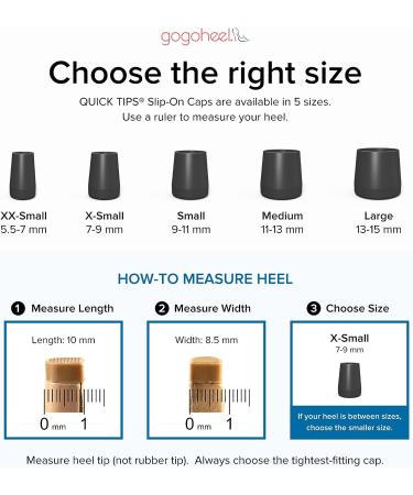 GoGoHeel Quick Tips - High Heel Protector & Repair Caps Multipack - 4 Pairs (XS-L) - Black - Buy Online on GoSupps.com