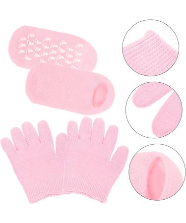 COOLHIYA 1 Set Moisturizing Gloves & Socks spa Gloves Men Essential Oils Hand lotions Men Lotion Hydrating Lotion Mittens for Men Pink Lotion Socks Polyester and Gel Dry Hands Man - Buy Online on GoSupps.com