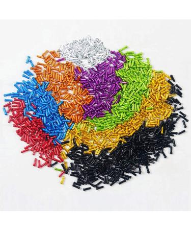 Huture 160Pcs Alloy Bicycles Brake Cable Caps End Tips Shifter Crimp Ferrules Caps for Road Mountain Bikes, 20pcs Each Color of Red Black Gold Silver Green Blue Purple Orange