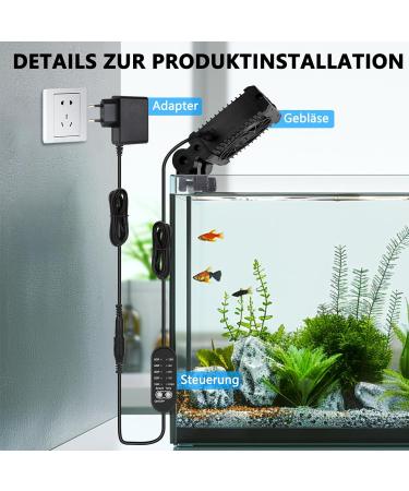 Fishkeeper Aquarium Cooler | Adjustable Quiet Fans for Freshwater Aquariums up to 30 cm | 1 Fan - 4W | Optimal Temperature Control - Buy Online on GoSupps.com