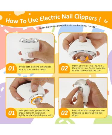 2 in 1 Electric Nail Clipper 3 Speeds Levels Electric Nail Trimmer with Nail Clip Storage Rechargeable Automatic Nail Clipper Portable Electric Fingernail Cutter Safety for Adult Kids Elderly(white) - Buy Online on GoSupps.com