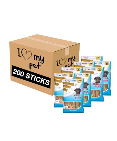 I Love My - Dental Sticks - Dog Treats - 200 Sticks - Daily Dental Chews - Pack 20 x 200g