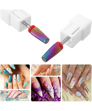 Gasea 2Pcs Naill Drill Bit Fine Grit Tapered Nail File Drill Bit 3/32" Shank Professional Fast Remove Acrylic Nails File Tool for Manicure Pedicure - Buy Online on GoSupps.com