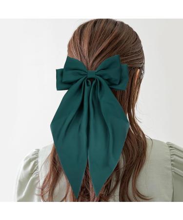 Cinaci 8 Pieces Silky Satin Big Hair Bows for Women Girls Teens Fancy Long Tail Bow Hair Clips French Hair Barrettes Hair Accessories - Buy Online on GoSupps.com