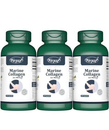 VORST Marine Collagen for Men 3 x 120 Capsules | 3 Bottles 360 count (Pack of 1)