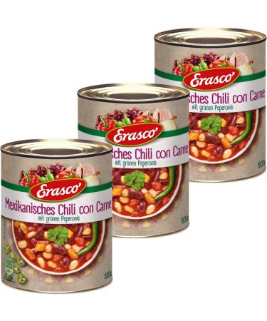 n.v. Erasco con Carne Mexican Chili Peppers with Green Chili Peppers 800g (Pack of 3)