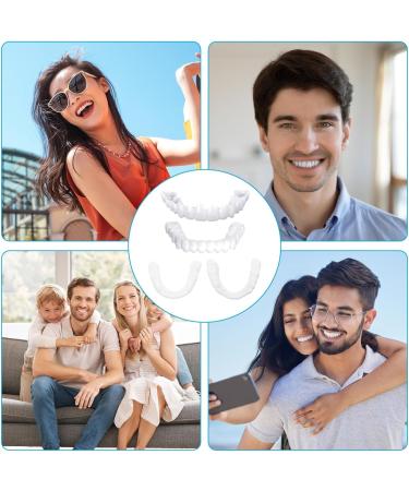 Wttfc 2 Pairs Dentures Temporary Denture Cosmetic Denture Temporary Dentures for Upper and Lower Jaw for Men and Women with Box - Buy Online on GoSupps.com