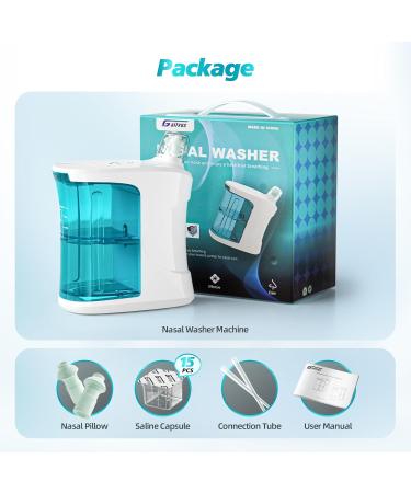 Buy Nasal Irrigation System - 3 Modes Electric Nose Cleaner & Sinus Rinse Kit with 18 Saline Capsules - International Shipping Available - Buy Online on GoSupps.com