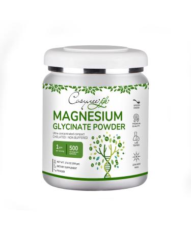 Cosynee Magnesium Glycinate Powder | Ultimate Calming Magnesium Supplement Potent Magnesium Powder Supplement (17.6oz (500g))
