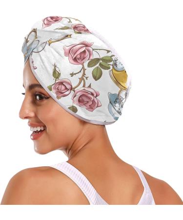 Flower Cups Hair Towel 2 Pack | Super Absorbent Quick Dry Turbans for Women & Girls - Buy Online on GoSupps.com