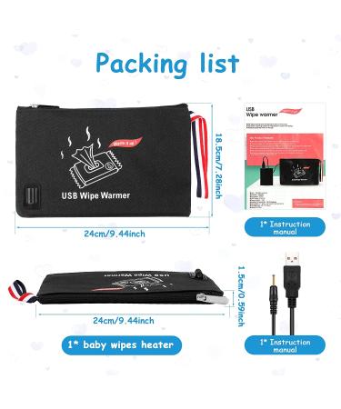Portable Car Wipes Heater - Sunsbell Wipes Dispenser | 12V DC + USB | Thermostat Heating Bag | Dual-use Baby Wet Wipes Warmer 24x16cm - Buy Online on GoSupps.com