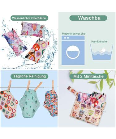 Rovtop 10 Pack Washable Bamboo Fiber Panty Liners - Reusable Sanitary Napkins with Eco-Friendly Gift Box & 2 Mini Pouches - International Shipping Available - Buy Online on GoSupps.com