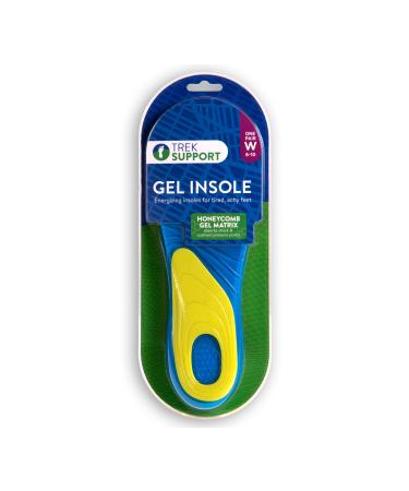 Trek Support Gel Insole Women  Size 6-10  1 Pair Yellow Medium