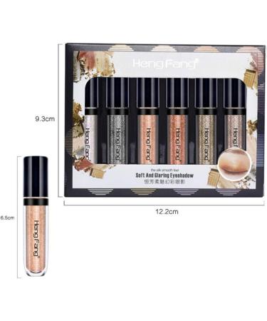 kishi 6 Colors Eyeshadow Set Metal Liquid Eyeshadow Magnificent Metals Glitter and Glow Liquid Eyeshadow Sustainable Outstanding B:7-12# - Buy Online on GoSupps.com