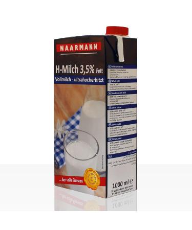 Naarmann UHT Whole Milk 3.5% - 12 Pack (12 x 1L) | Quality International Shipping - Buy Online on GoSupps.com