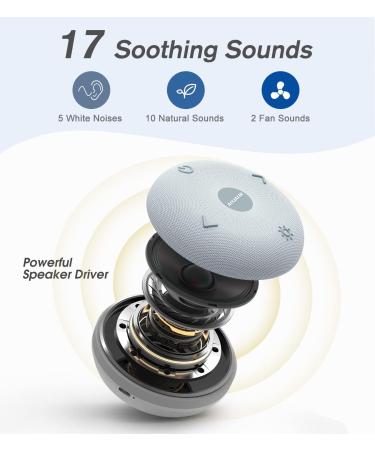 Portable White Noise Machine for Baby Sleeping with 17 Soothing Sounds and Night Lights - USB Rechargeable, Easy Hanging, Child Lock - Compact & Lightweight Kids Travel Essential - Buy Online on GoSupps.com