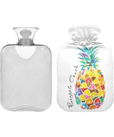 Naanle Colorful Pineapple Watercolor Heat Bottle | 2L Large Warm-Up Bag for Pain Relief & Therapy - Bed Hands Feet - Transparent Design - Buy Online on GoSupps.com