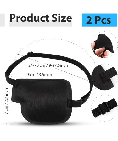 2pcs 3D Pirate Eye Patches for Adults & Kids - Adjustable Medical Eye Patch for Lazy Eye (Black Left Eye - Buy Online on GoSupps.com
