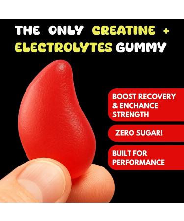 SUPTROPIC Creatine Gummies for Men & Women 30 Servings - 5g Vegan Creatine Monohydrate Gummies with Electrolytes Vitamin D3 & Zero Sugar Chewable Gummy Supplement for Muscle Strength & Recovery - Buy Online on GoSupps.com