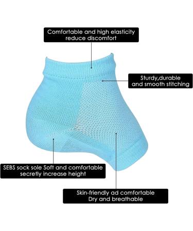 Height Increase Wedge Insole Socks | Invisible Silicone Heel Pad for Plantar Fasciitis Relief | Black 3.5CM/1.4 Inch - Buy Online on GoSupps.com