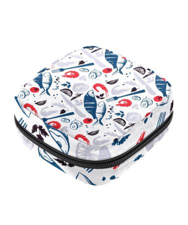 HomeDecorZone Fish Period Bag Sanitary Napkin Storage Bag Portable Period Bags for Teen Girls Period Small Pouch Pad Bag for Feminine Products Multicoloured 13