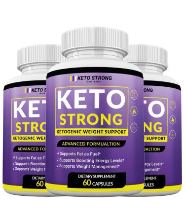 (3 Pack) Keto Strong Diet Pills, New 2022 Formula, 3 Month Supply
