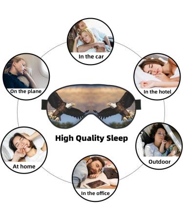 Flying Eagle Print Eye Mask - Adjustable Blackout Sleep Mask for Men & Women | Sleep Aid & Travel Accessory - Buy Online on GoSupps.com