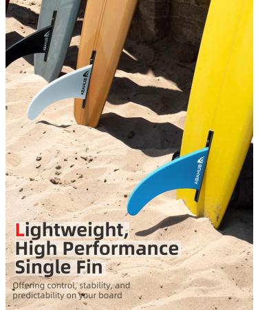 Abahub 8'' SUP Single Center Fin - Fiberglass Reinforced Replacement Fin for Surfboard, SUP, Longboard - Black/Blue/White - Buy Online on GoSupps.com