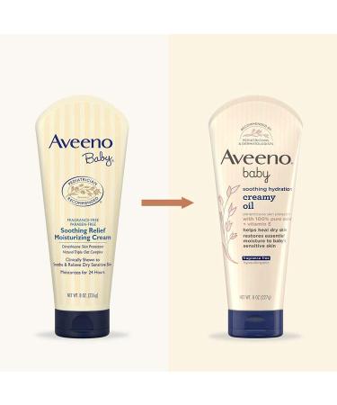 Aveeno Baby Soothing Hydration Creamy Oil - Fragrance Free, 8 oz (227 g) - Buy Online on GoSupps.com