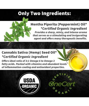 Organic Peppermint & Hemp Seed Oil Rollon for Headache & Pain Relief - Metal Rollerball - Made in USA - Buy Online on GoSupps.com