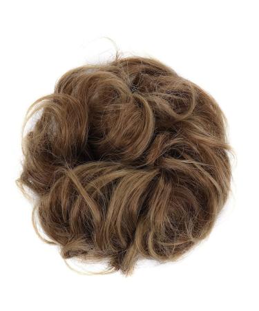 Messy Bun Hair Piece for Women Donut Hair Bun Scrunchie for Women Girls Curly Wave Synthetic Chignon Hairpiece with Rubber Band Messy Bun Hair Pieces Extensions Fake Hair Accessories for Women Girl 12T24