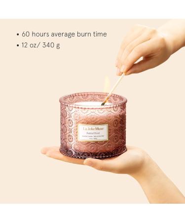 La Jolie Muse Rose Scented Candle Gifts for Women Wedding Candles Sandalwood Rose Candle 2 Wicks Luxury Candles 12 oz/340g 60 Hour Burn Time Candles for Home Scented - Buy Online on GoSupps.com
