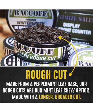 BaccOff Original Wintergreen Rough Cut - 1.1oz (Pack of 10) | Tobacco-Free & Nicotine-Free Snuff Alternative - Buy Online on GoSupps.com