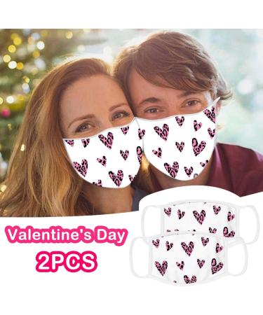 ZQP 2PCS Face Cloth for Unisex Adults Romantic Pink Heart Stones On Black Background Love Valentines Day Theme Cold Mouth Dustproof Double Protection - Buy Online on GoSupps.com