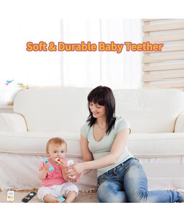 2-Pcs Silicone Baby Teething Toys  Silicone Teethers for Babies  Remote Control Shape Teething Toys  Chew Toys for Boys and Girls Teether Early Educational Sensory Toy Pink Blue - Buy Online on GoSupps.com