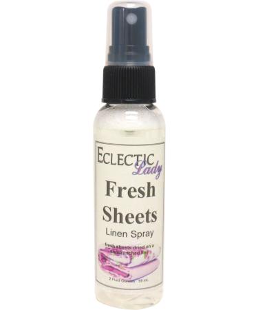 Fresh Sheets Linen Spray (Double Strength) 2 ounces - Eclectic Lady Sheet and Linen Spray - No Artificial Colors Parabens or Preservatives - Long-Lasting Scent for Bed Fabric & Pillow 2 Fluid Ounces (Double Strength)