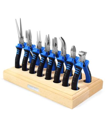 Jewelry Pliers 8Pcs Set  Jewelry Making Tools  Mini Precision Pliers Kit with Wood Pallet  Needle Nose Pliers  Wire Cutters  Diagonal Pliers etc. Pliers for Jewelry DIY Crafting Beading Repairing