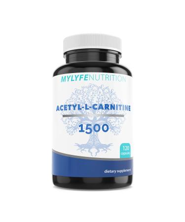 My Lyfe Nutrition Acetyl L-Carnitine 1500mg Capsules Energy Management Supplements Non-GMO and Gluten-Free Metabolism Support for Men and Women 120 Veggie Capsules