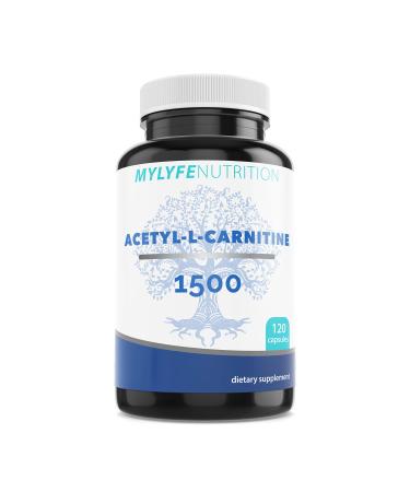 My Lyfe Nutrition Acetyl L-Carnitine 1500mg Capsules Energy Management Supplements Non-GMO and Gluten-Free Metabolism Support for Men and Women 120 Veggie Capsules