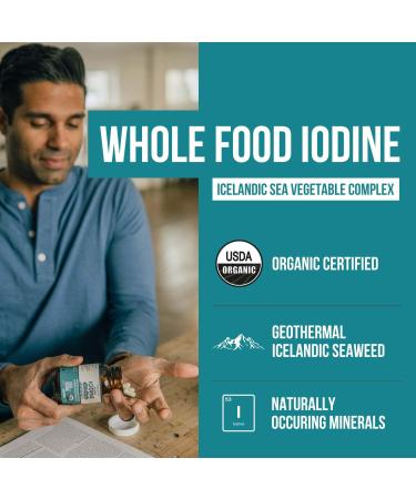Sea Vegetable Complex Organic Iodine Supplement - 250mcg, Whole Food Raw Form with Trace Minerals, Icelandic Sea Kelp, Irish Moss, Bladderwrack - 60 Capsules - Buy Online on GoSupps.com
