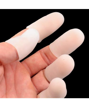 Finger Protector GEL-Grip Series - Clear / White - 20 PACK 16 Long - 4 Short for Thumbs 2 Clear