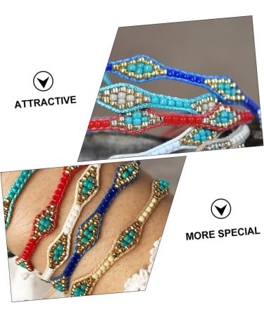 Amosfun 2 Pcs Colorful Bead Bracelet Womens Bracelet Embroidered Wrist Chain Woven Strand Bracelet Wristbands Colorful Beaded Bracelets Arm Ornament Beads Accessories Miss Decorate 25x1cm As Shown - Buy Online on GoSupps.com