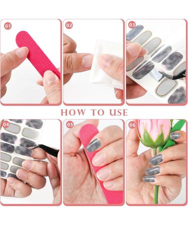 JSRQT 12 Sheets Marble Full Wraps Self Adhesive Nail Stickers 168 Pieces Nail Polish Stickers Set with 2 Nail Files DIY Nail Art Stencil Full Nail Decals Stickers for Women Girls Manicure - Buy Online on GoSupps.com