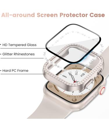 Goton Bling Case for Apple Watch 40mm SE Series 6 5 4 | 2-Pack Women's Glitter Diamond Rhinestone Screen Protector Bumper Cover | Starlight+Rose Gold - Buy Online on GoSupps.com