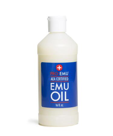 Pro Emu OIL (16oz) All Natural Emu Oil - AEA Certified - Made In USA - Best All Natural Oil for Face  Skin  Hair and Nails.