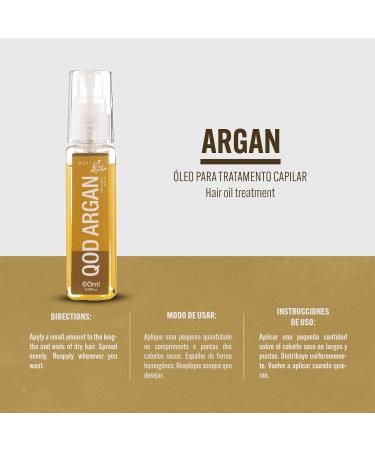 QoD Argan Oil 60ml | Nourish Dry Damaged & Frizzy Hair | Shine & Protection - Buy Online on GoSupps.com