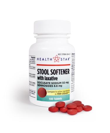 GeriCare Senna Plus Laxative & Stool Softener Tablets 50mg / 8.6mg Strength Natural Vegetable Stimulant Laxative | Gentle Constipation Relief | Docusate Sodium for Bowel Movement